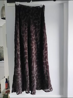 Banana Republic Gray-Brown Floral Maxi Skirt